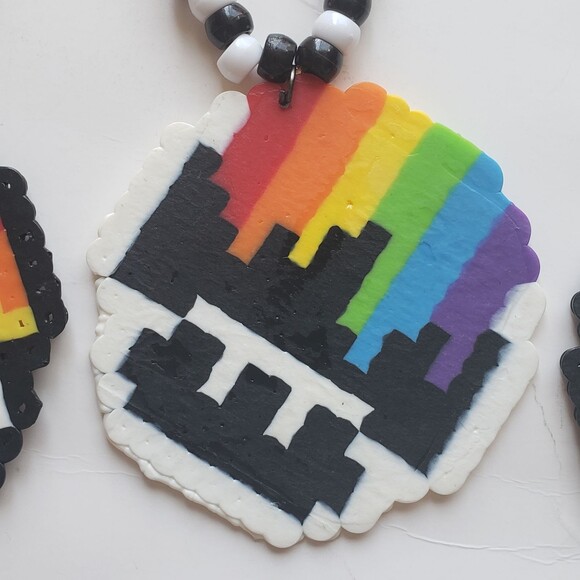 Funky Perler Mushroom Necklace 3 Pack - Picture 5 of 8